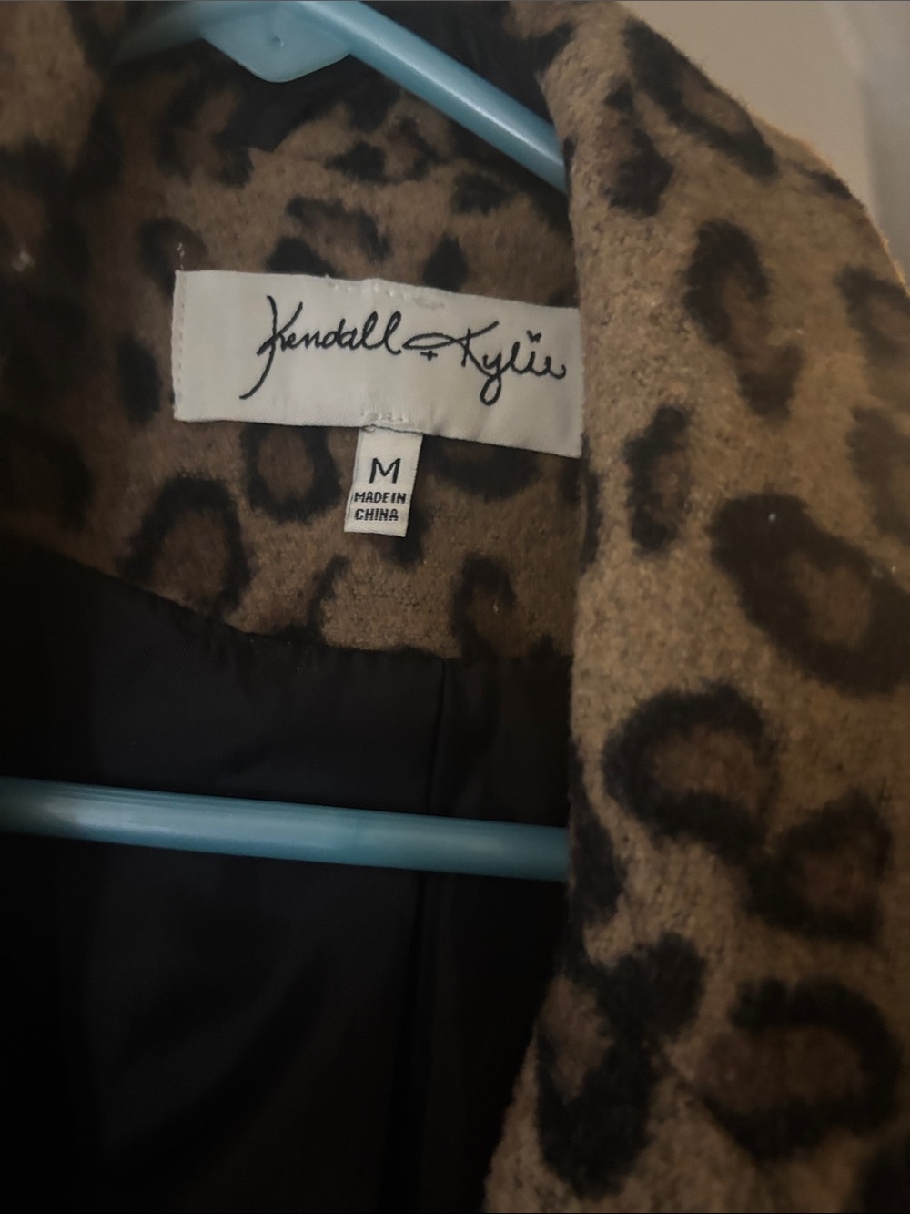 Kendall & Kylie Leopard Print Coat - Brown & Black - Picture 2 of 4